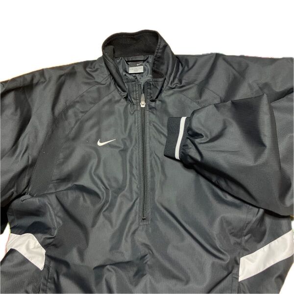 NIKE ナイキ ナイロン ハーフ ジップ ウィンドブレーカー トップス ブラック BLACK M