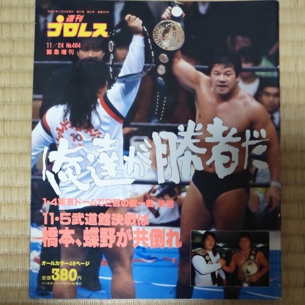 週刊プロレス 緊急増刊 91/11新日本プロレスTOKYO 3DAYS BATTLE グレーテスト18クラブ 長州藤波闘魂三銃士
