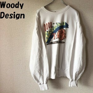 【人気】Woody Design/2002 Basketball Tokyo プリントスウェット ホワイト サイズM/3290