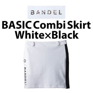 〈難あり〉BANDEL GOLF ベーシック コンビネーション スカート 白×黒 XSサイズ (31,900円)