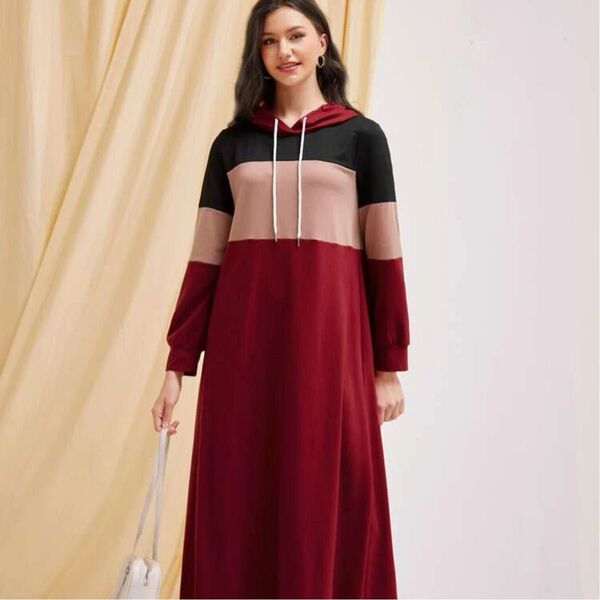 SHEIN シーイン ワンピース 長袖 ロング スウェットワンピース