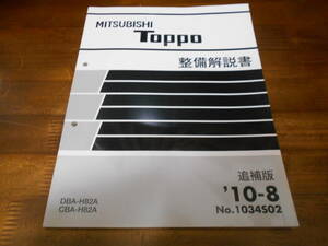 B7624 / H82A トッポ TOPPO 整備解説書 追補版 '10-8