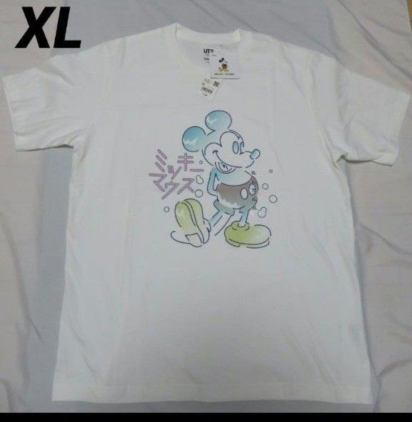 ディズニー ミッキーマウス スタンズUT Tシャツ(半袖)ユニクロ ホワイトXL