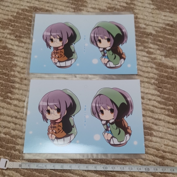 涼宮ハルヒの消失 長門有希 イラストカード 写真 二枚