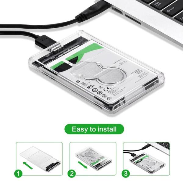 2.5インチ HDD/SSD 透明ケース!SATA接続のSSD、HDDを外付けで使えます USB3.0で高速!