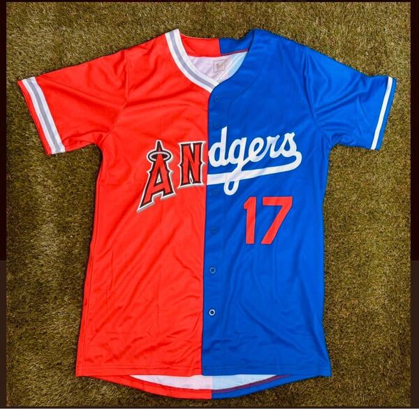 非売品 エンゼルス ドジャース 大谷翔平 ミックスサインプリントユニフォーム #17 XLサイズ
