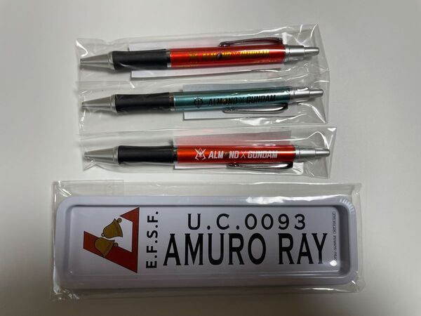 ガンダム セブンイレブン 缶トレー、ペン×3本 セット