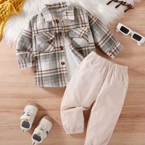 SHEIN Ranchside Kids 男の子赤ちゃん ジャケット&パンツ