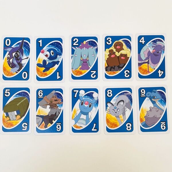 【新品】PIKACHU ピカチュウ 10枚 UNO sun&moon ブルー