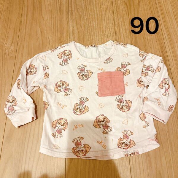 長袖Tシャツ スカイ パウパト ピンク キッズ 90 パウパトロール GU