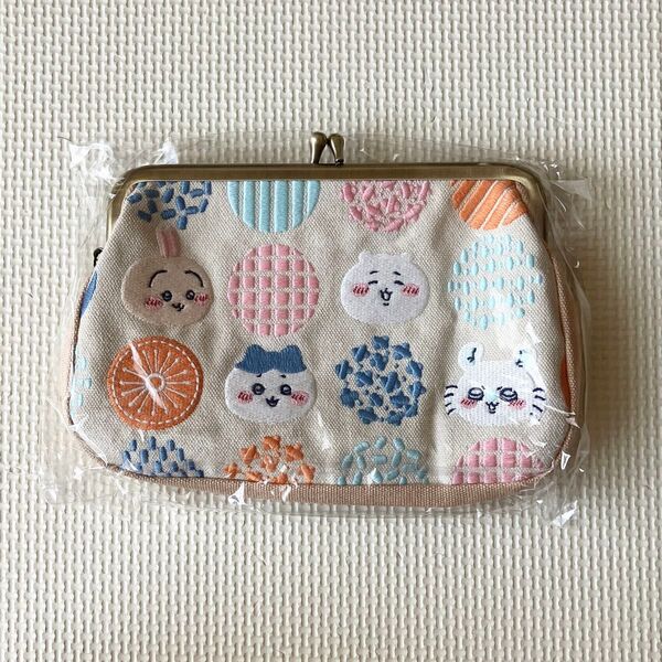 ちいかわ 畳刺繍がま口ポーチ(ハチワレ&ちいかわ&うさぎ&モモンガ)