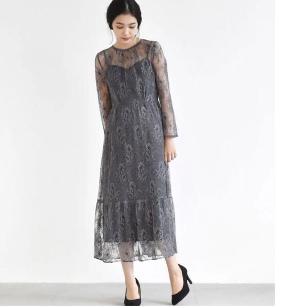 kaene 総レースワンピース オケージョン フォーマル 結婚式 753 パーティードレス 低身長