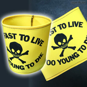 ◆British PUNK Fashion◆ロックなアクセント★ アームバンド腕章【TOO FAST TO LIVE TOO YOUNG TO DIE (YE)】送料無料