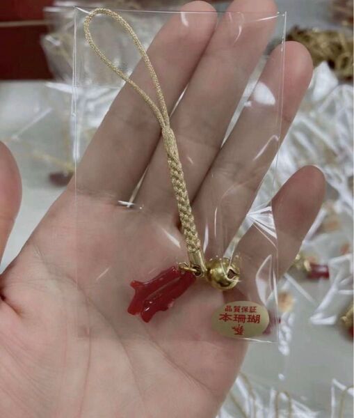 赤珊瑚根付け