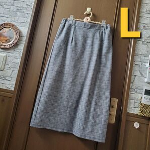 美品 Francaise【L】モノトーンチェックタイトスカート