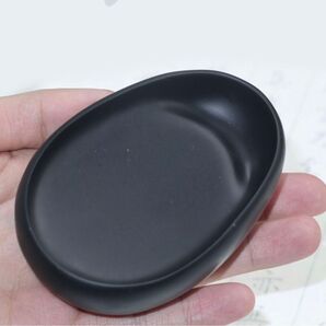 天然原石硯 卵池硯 可愛いデザイン 蓋付き
