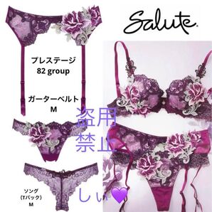 新品タグ付き Salute サルート 82G プレステージ ガーターベルト ソング ( Tバック )M WI ワインレッド 堀田茜