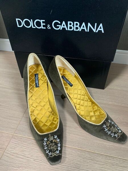 最終価格◆DOLCE&GABBANA◆ベロアパンプス◆サイズ38◆