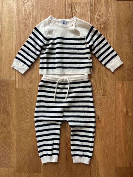 petit bateau ベビー マリニエール ニット セットアップ