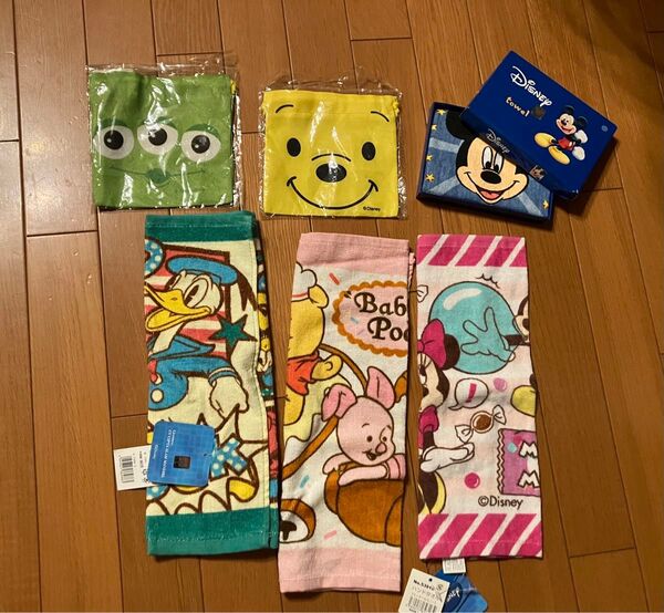 ディズニー★コレクション★6点セット★ミッキー★ドナルド★プーさん★ポーチ★タオル★ハンカチ