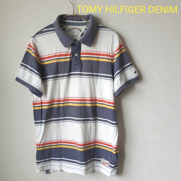 TOMY HILFIGER DENIM ボーダーポロシャツ M 半袖ポロシャツ