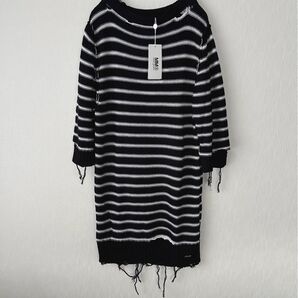 【新品】MM6 MaisonMargiela ボーダー 長袖ニット ワンピース