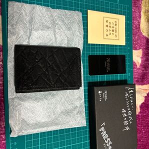 値下げ プレリーギンザ Presso プレッソ Noir エレファント 牛革コンパクト 三つ折り財布 薄型