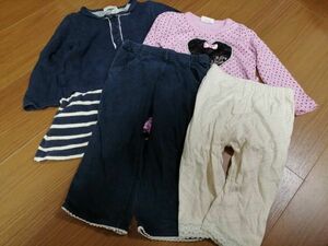 kkyj3080 ■ 3can4on Lattish SHIPS KIDS ユニクロ ■ ワンピース チュニック パンツ レギンス 女の子 ベビー 4点セット 90 95