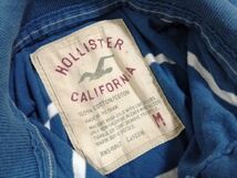 kkyj3092 ■ HOLLISTER CALIFORNIA ■ ホリスター ポロシャツ カットソー トップス 半袖 ボーダー コットン ブルー 青 M_画像10