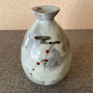 灰釉 赤絵 上絵 徳利 とっくり 一輪挿し 陶器 陶芸 手作り ハンドメイド