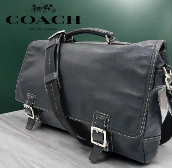 COACH オールドコーチ レザー 2way ビジネスバッグ ショルダーバッグ ブリーフケース メッセンジャーバッグ5A06