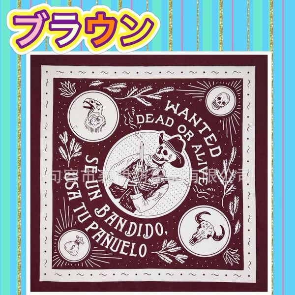 バンダナ スカル ドクロバンダナ スカル ドクロ スカーフ カジュアル ヴィンテージ ハンカチ スカーフ ②