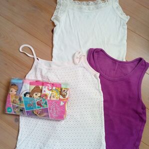 キッズ女の子下着 キャミ+新品パンツ