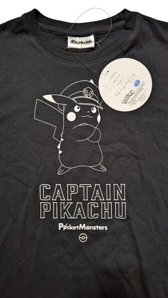 ポケモン Tシャツ ピカチュウ キャプテンピカチュウ ブラック XLサイズ