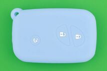 レクサス（LEXUS）・旧3ボタン・スマートキー用シリコンカバーケース★★ライトブルー色（薄い青色）_画像1
