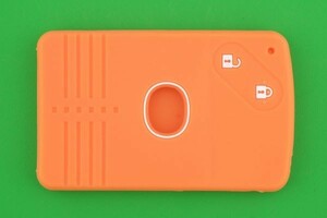 マツダ（MAZDA）・2ボタン・カード型アドバンストキー（スマートキー）用シリコンカバーケース★オレンジ色