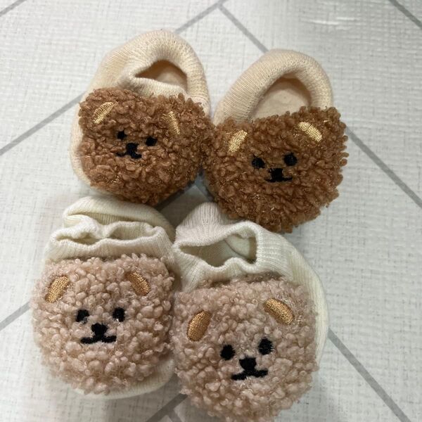 ベビーソックス 新生児 くま 2足セット