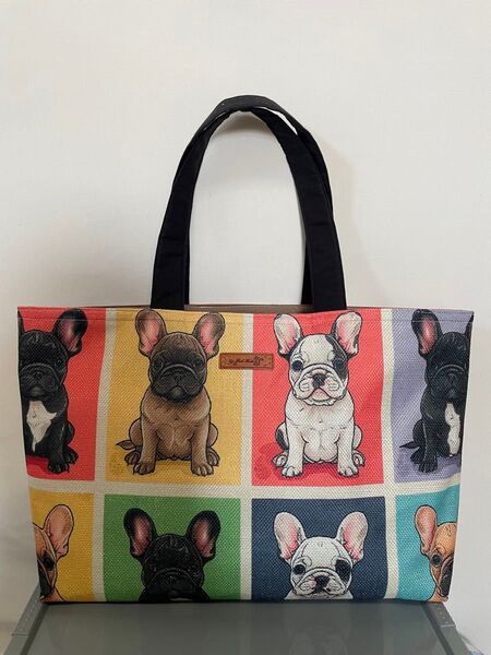 トートバッグ フレンチブルドッグ 犬柄 ハンドメイド