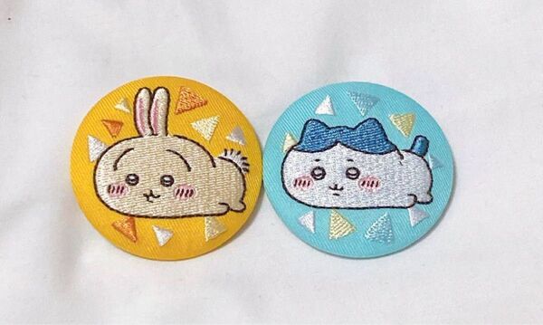 ちいかわ ビスケット ハチワレ うさぎ 刺繍缶バッジ