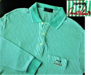 [ prompt decision ]Isleworth of Arnold Palmer Arnold Palmer * embroidery Logo cotton long sleeve Golf polo-shirt / men's L green / Rena un made in Japan beautiful goods / free shipping 