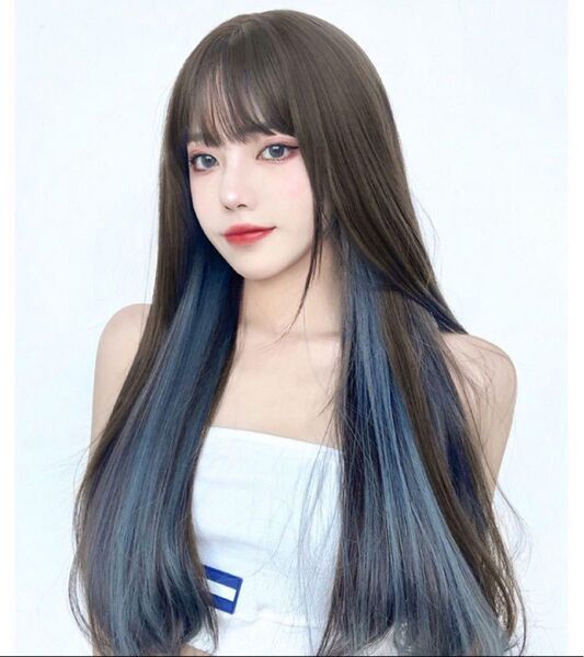 ウィッグ カツラレディース ロングインナーカラー 派手 外国人 コスプレ