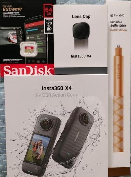新品 Insta360 X4 セット 自撮り棒114cm+キャップ+メモリ
