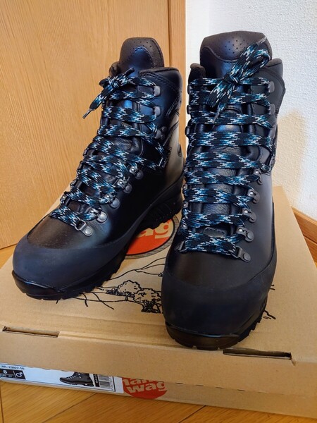 おまけ付き! HANWAG/ANCASH GTX ハンワグ アンキャッシュGTX ☆2024年5月にソール張替え済新品☆黒 UK8 EU42 約27.0cm 革登山靴 送料無料