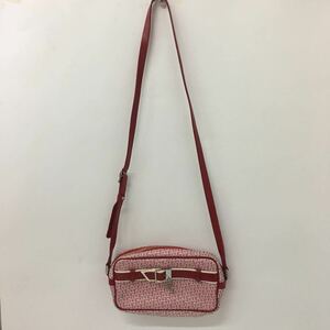 Pinky&Dianne Pinky & Diane Logo charm attaching shoulder bag red × white 