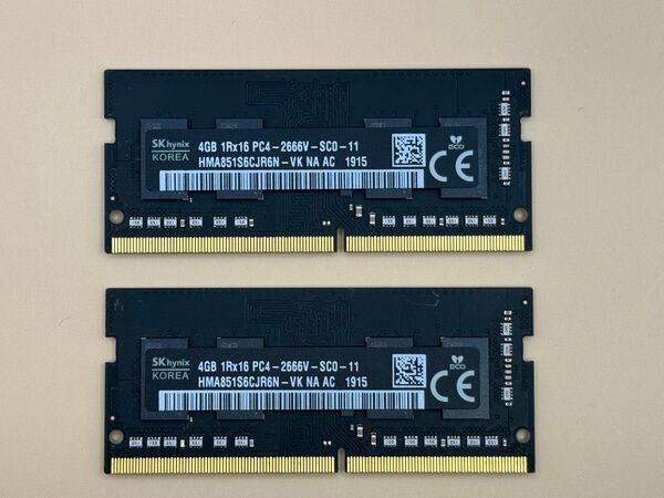 Apple SK hynix ノートPC用 メモリ SO-DIMM 4Gbx2(8gb) DDR4 2666 PC4-21300