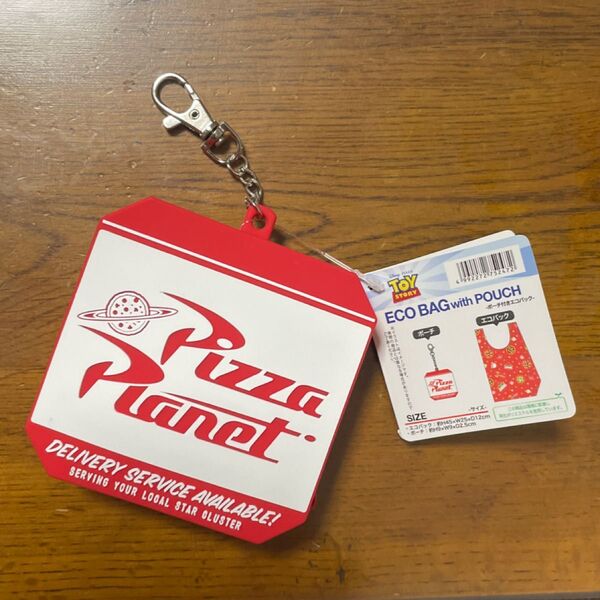 トイストーリー ピザプラネット ポーチ付きエコバッグ キーホルダー