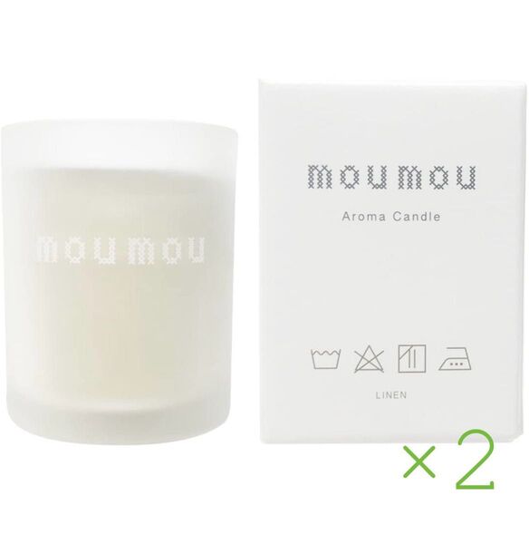 新品 moumou ムームー アロマキャンドル2個セット リネン