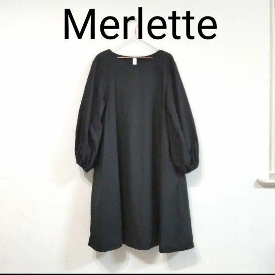 Merlette マーレット コットンワンピース 黒 ブラック
