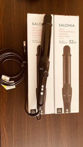 2本の価格です! 一つは未使用。SALONIA 2WAY ストレート&カールヘアアイロン 32mm(ブラック)