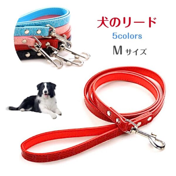 犬用 リード M サイズ 犬 おしゃれ かわいい dog 中型犬 柴犬 赤 パグ